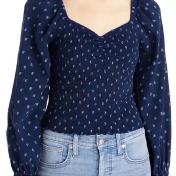 MADEWELL MILKMAID SMOCKED BALLOON SLEEVE TOP SIZE XXL COTTAGECORE NWT - Picture 2 of 10